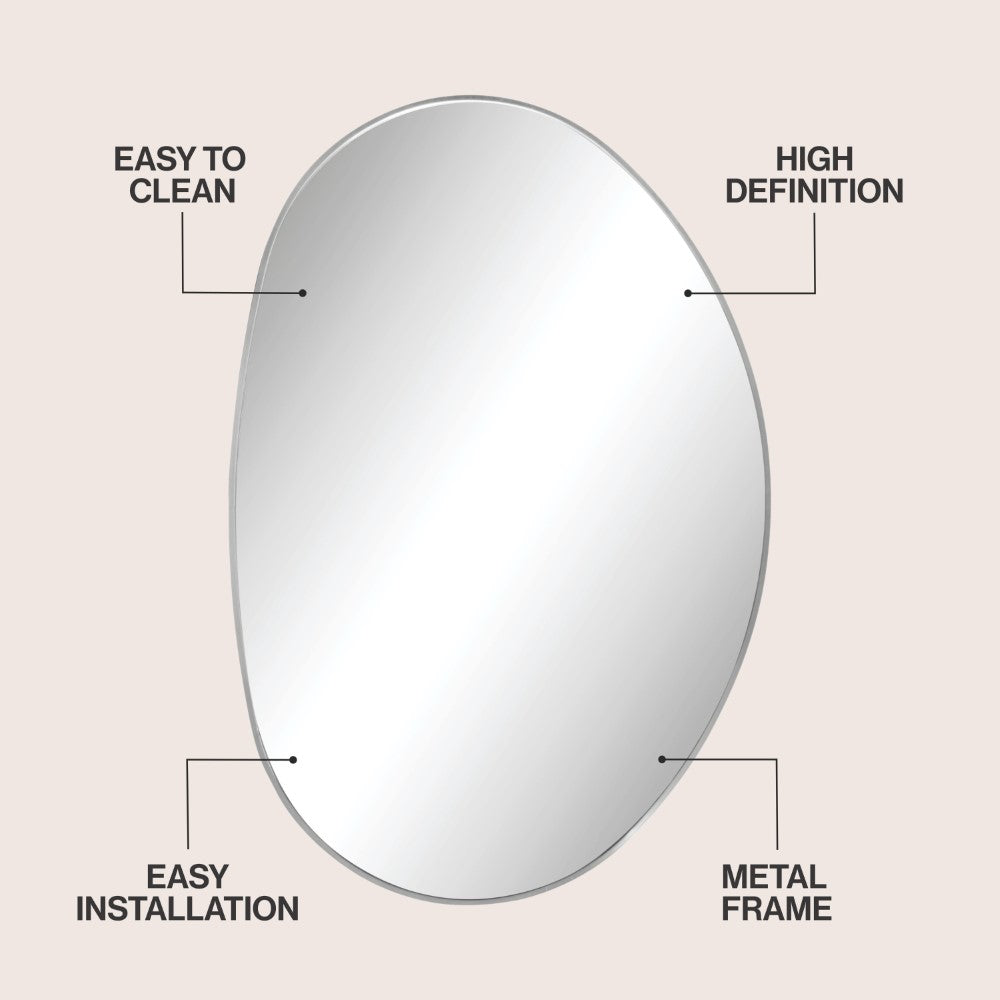 Lumis 24 in. W x 36 in. H Medium Irregular Oval Metal Framed Wall Mounted Mirror