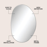 Lumis 24 in. W x 36 in. H Medium Irregular Oval Metal Framed Wall Mounted Mirror