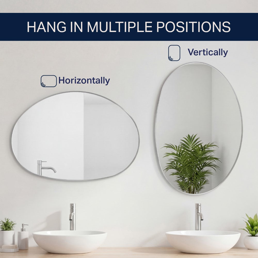 Lumis 24 in. W x 36 in. H Medium Irregular Oval Metal Framed Wall Mounted Mirror
