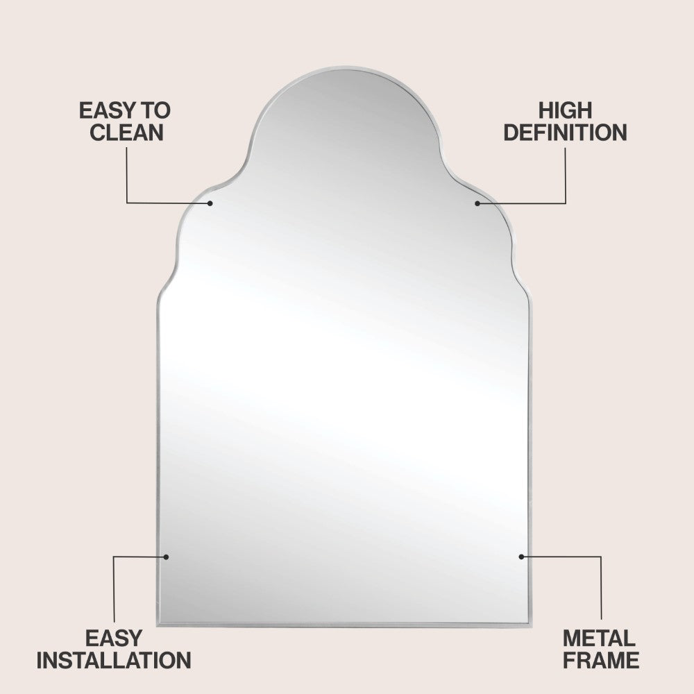 Elvara 24 in. W x 36 in. H Medium Top Arch Metal Framed Wall Mounted Mirror