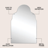 Elvara 24 in. W x 36 in. H Medium Top Arch Metal Framed Wall Mounted Mirror