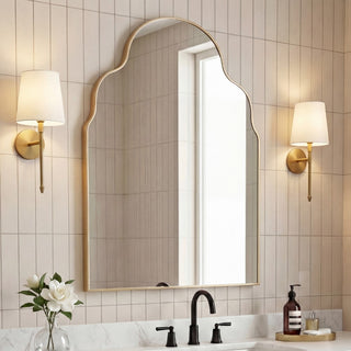 Elvara 24 in. W x 36 in. H Medium Top Arch Metal Framed Wall Mounted Mirror