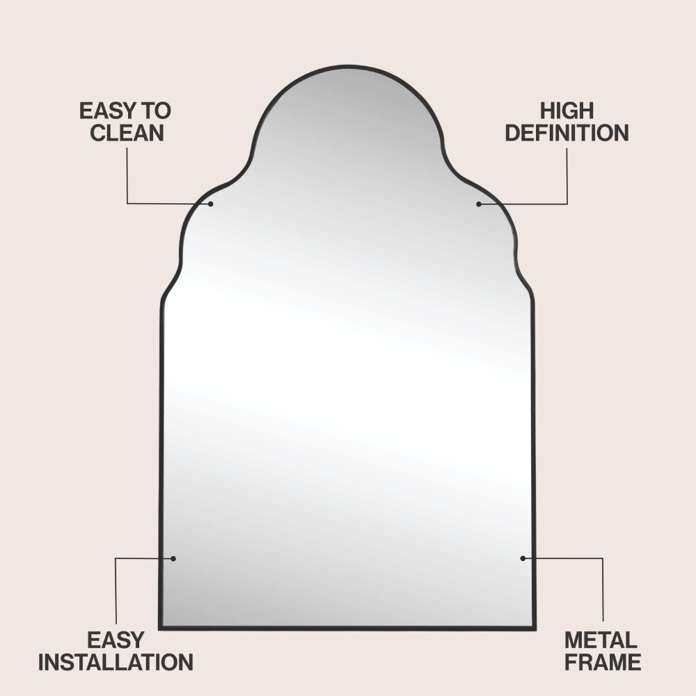 Elvara 24 in. W x 36 in. H Medium Top Arch Metal Framed Wall Mounted Mirror