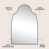 Elvara 24 in. W x 36 in. H Medium Top Arch Metal Framed Wall Mounted Mirror