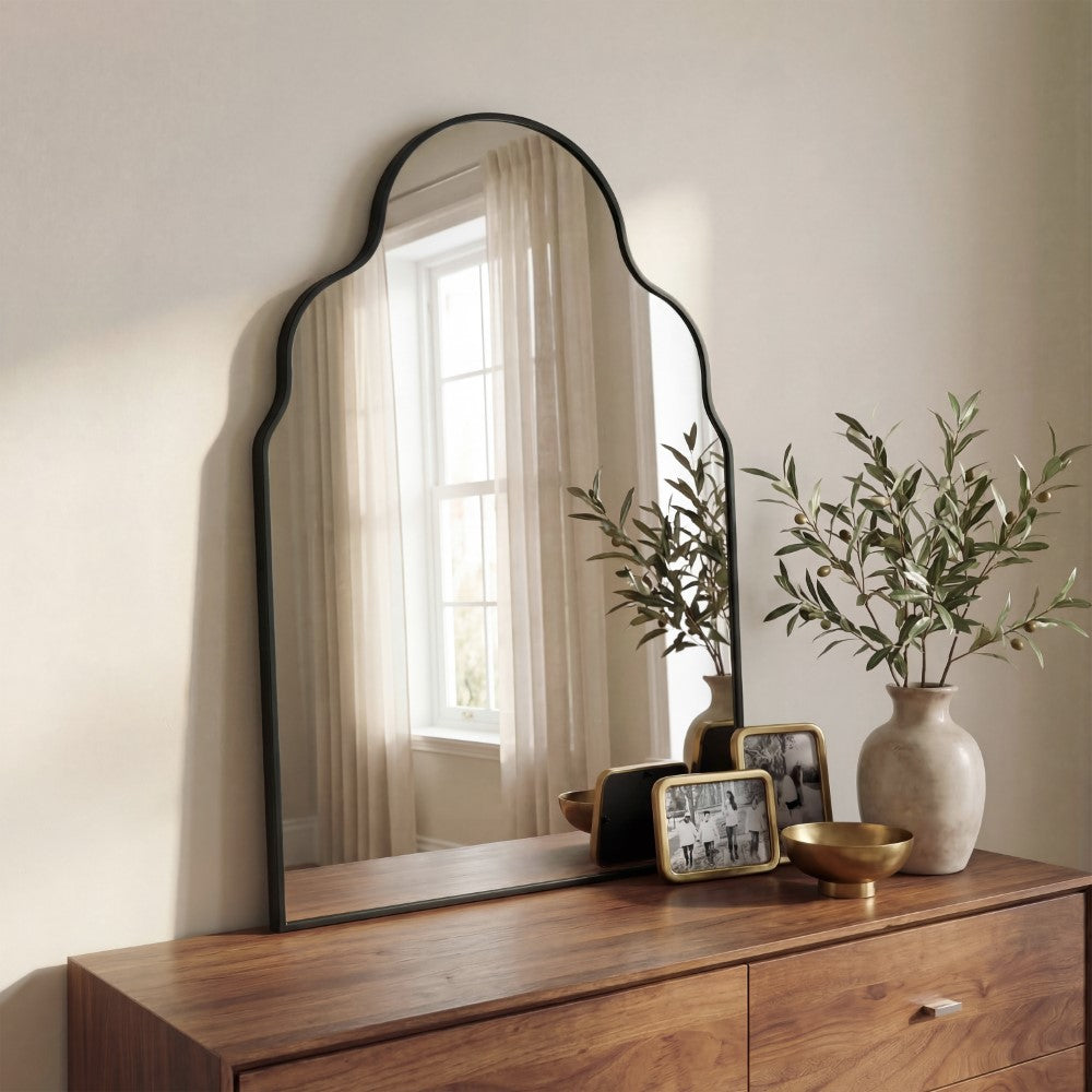 Elvara 24 in. W x 36 in. H Medium Top Arch Metal Framed Wall Mounted Mirror