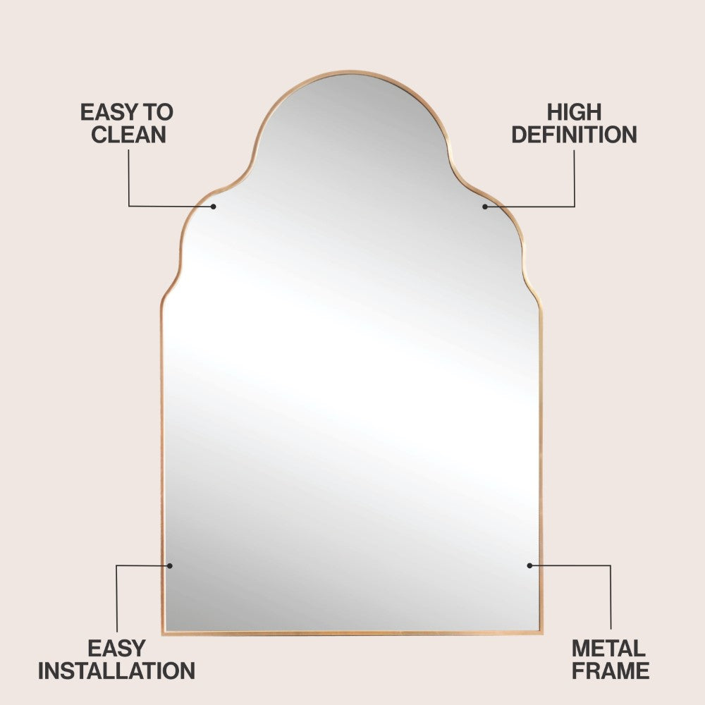 Elvara 24 in. W x 36 in. H Medium Top Arch Metal Framed Wall Mounted Mirror