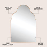 Elvara 24 in. W x 36 in. H Medium Top Arch Metal Framed Wall Mounted Mirror