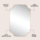 Elda 24 in. W x 36 in. H Medium Scalloped Rectangular Metal Framed Wall Mounted Mirror