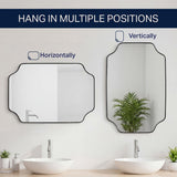 Elda 24 in. W x 36 in. H Medium Scalloped Rectangular Metal Framed Wall Mounted Mirror