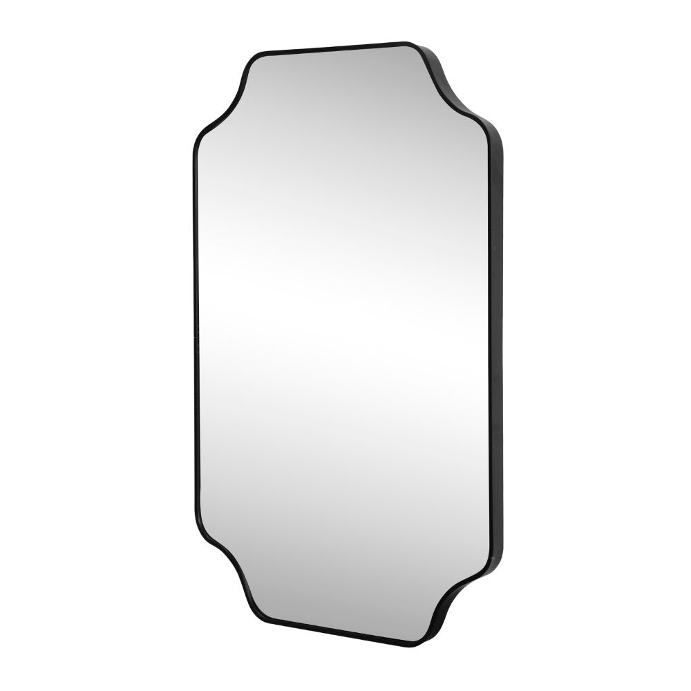 Elda 24 in. W x 36 in. H Medium Scalloped Rectangular Metal Framed Wall Mounted Mirror