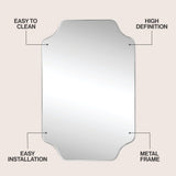 Elda 24 in. W x 36 in. H Medium Scalloped Rectangular Metal Framed Wall Mounted Mirror
