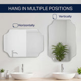 Elda 24 in. W x 36 in. H Medium Scalloped Rectangular Metal Framed Wall Mounted Mirror