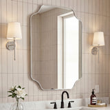 Elda 24 in. W x 36 in. H Medium Scalloped Rectangular Metal Framed Wall Mounted Mirror
