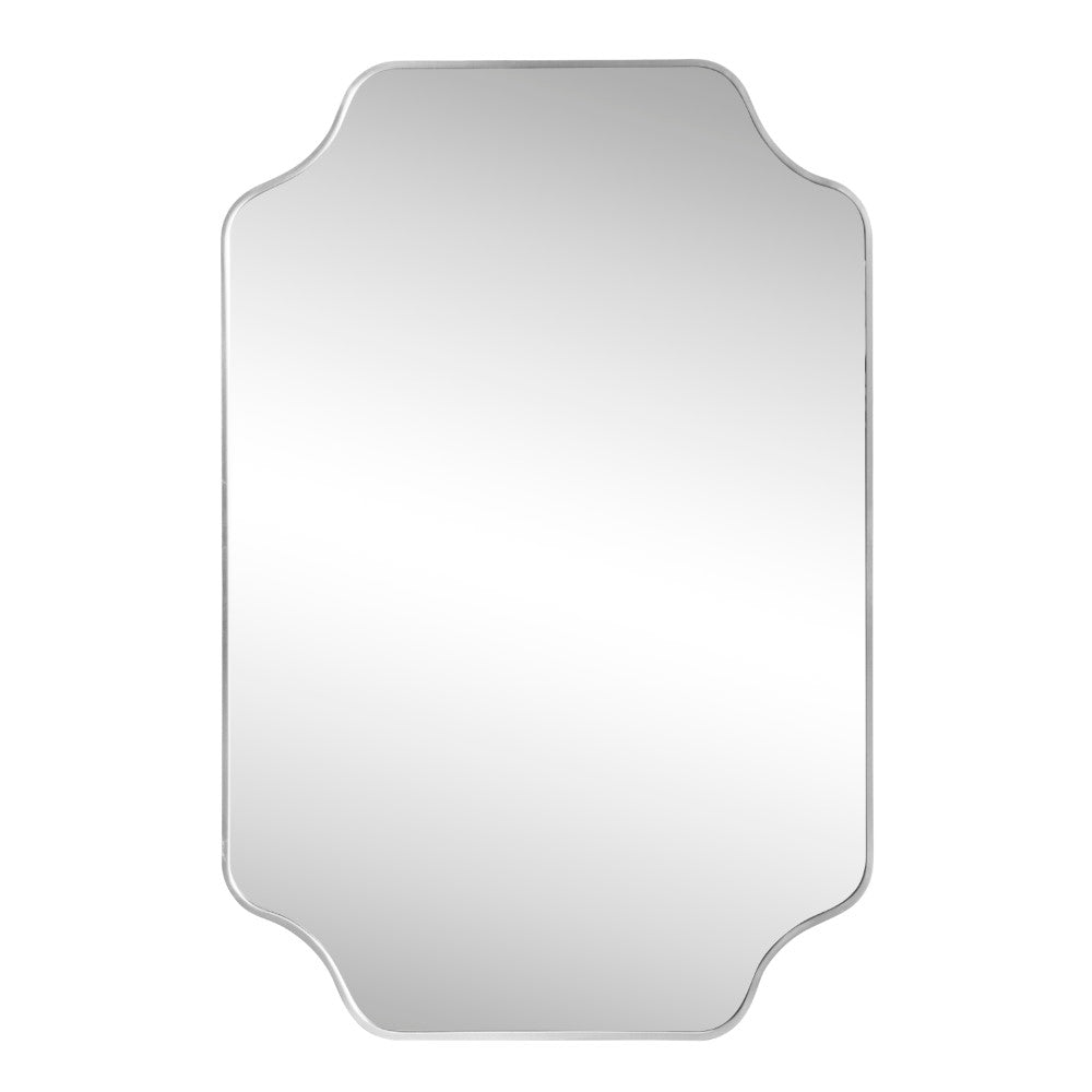 Elda 24 in. W x 36 in. H Medium Scalloped Rectangular Metal Framed Wall Mounted Mirror