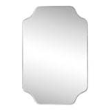 Elda 24 in. W x 36 in. H Medium Scalloped Rectangular Metal Framed Wall Mounted Mirror