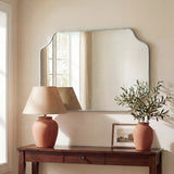 Elda 24 in. W x 36 in. H Medium Scalloped Rectangular Metal Framed Wall Mounted Mirror