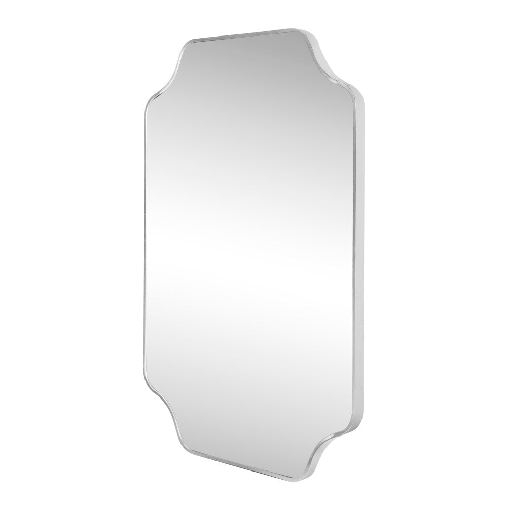 Elda 24 in. W x 36 in. H Medium Scalloped Rectangular Metal Framed Wall Mounted Mirror