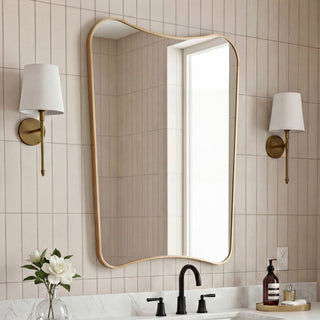 Varo 24 in. W x 36 in. H Large Irregular Metal Framed Wall Mounted Mirror