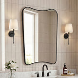 Varo 24 in. W x 36 in. H Large Irregular Metal Framed Wall Mounted Mirror