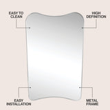 Varo 24 in. W x 36 in. H Large Irregular Metal Framed Wall Mounted Mirror