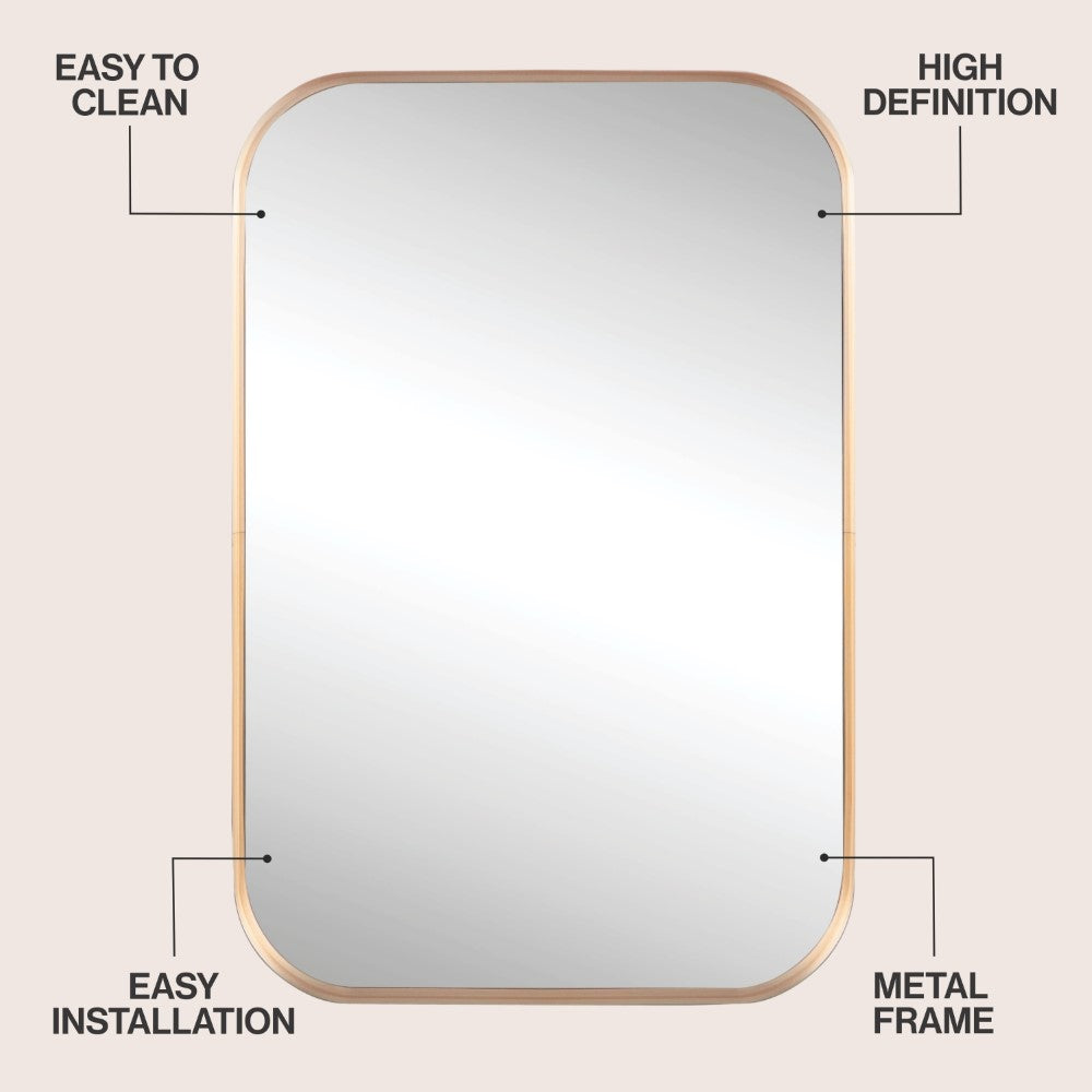 Sivo 24 in. W x 36 in. H Medium Rounded Rectangular Metal Framed Wall Mounted Mirror