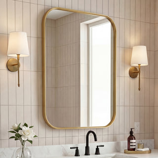 Sivo 24 in. W x 36 in. H Medium Rounded Rectangular Metal Framed Wall Mounted Mirror