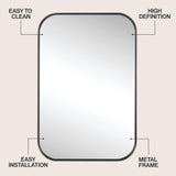 Sivo 24 in. W x 36 in. H Medium Rounded Rectangular Metal Framed Wall Mounted Mirror