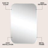 Sivo 24 in. W x 36 in. H Medium Rounded Rectangular Metal Framed Wall Mounted Mirror