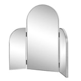 Desertfern 3-Way 28 in. W x 28 in. H Medium Arch Trifold Adjustable Aluminum Alloy Framed Vanity Mirror for Tabletop and Wall Mount