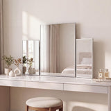 Tidalroot 3-Way 30 in. W x 20 in. H Medium Rectangular Trifold Adjustable Aluminum Alloy Framed Vanity Mirror for Tabletop and Wall Mount
