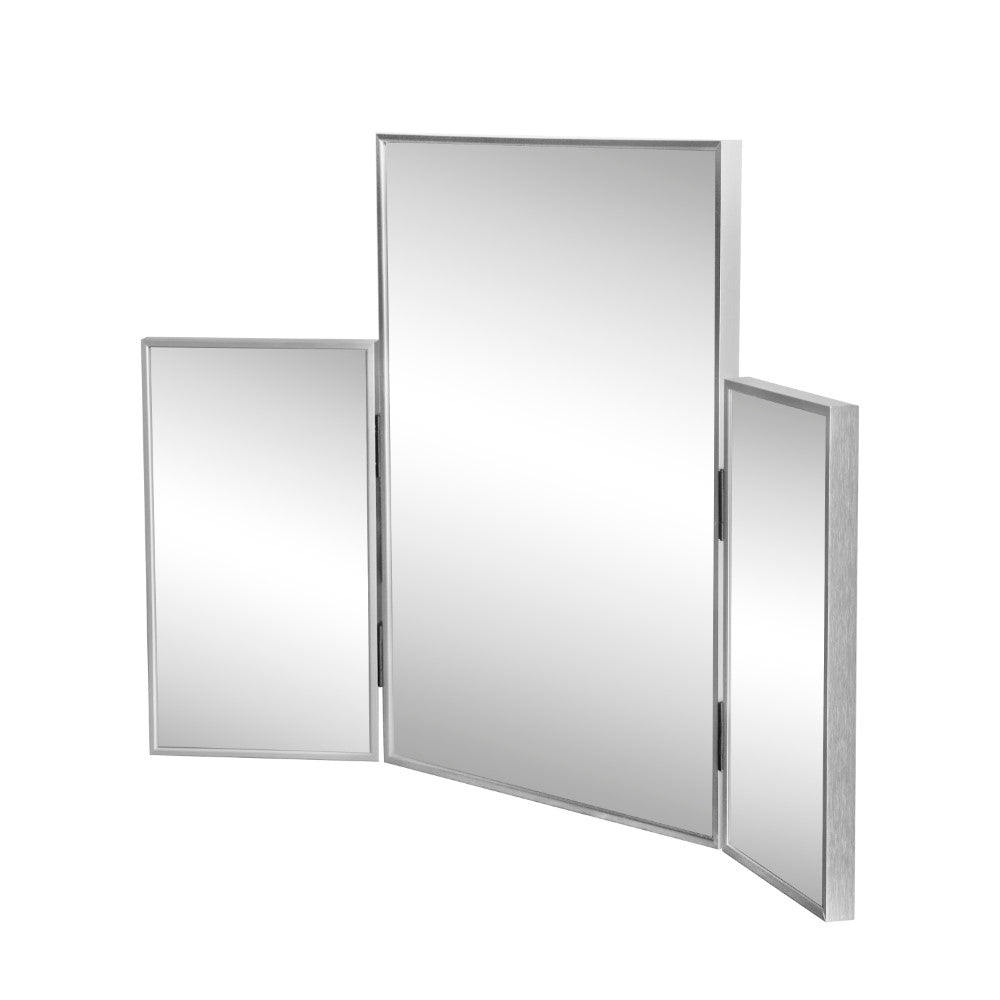 Tidalroot 3-Way 30 in. W x 20 in. H Medium Rectangular Trifold Adjustable Aluminum Alloy Framed Vanity Mirror for Tabletop and Wall Mount