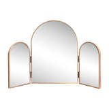 Ivyhollow 3-Way 30 in. W x 20 in. H Medium Arch Trifold Adjustable Aluminum Alloy Framed Vanity Mirror for Tabletop and Wall Mount