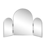 Ivyhollow 3-Way 30 in. W x 20 in. H Medium Arch Trifold Adjustable Aluminum Alloy Framed Vanity Mirror for Tabletop and Wall Mount