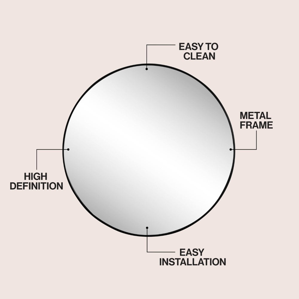 Bloomridge Circle Aluminum Alloy Framed Wall Mounted Mirror