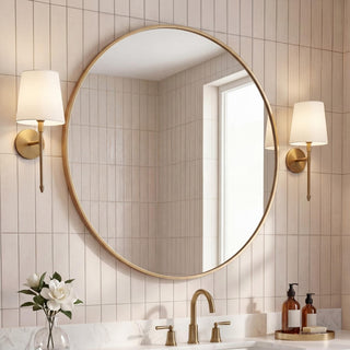 Bloomridge Circle Aluminum Alloy Framed Wall Mounted Mirror