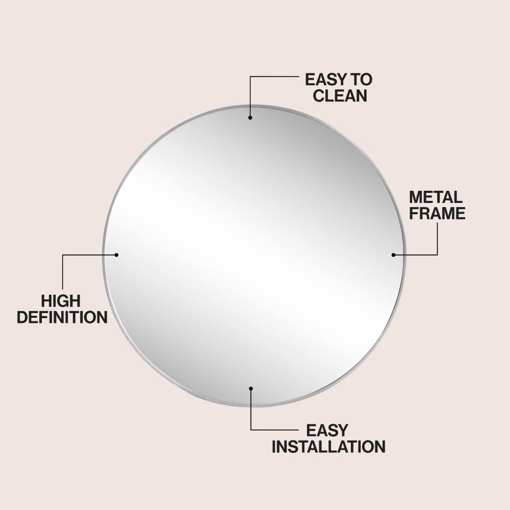 Bloomridge Circle Aluminum Alloy Framed Wall Mounted Mirror
