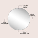 Bloomridge Circle Aluminum Alloy Framed Wall Mounted Mirror