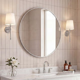 Bloomridge Circle Aluminum Alloy Framed Wall Mounted Mirror