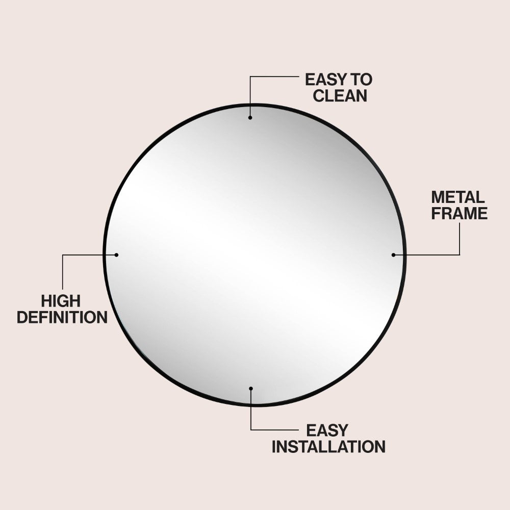 Bloomridge Circle Aluminum Alloy Framed Wall Mounted Mirror