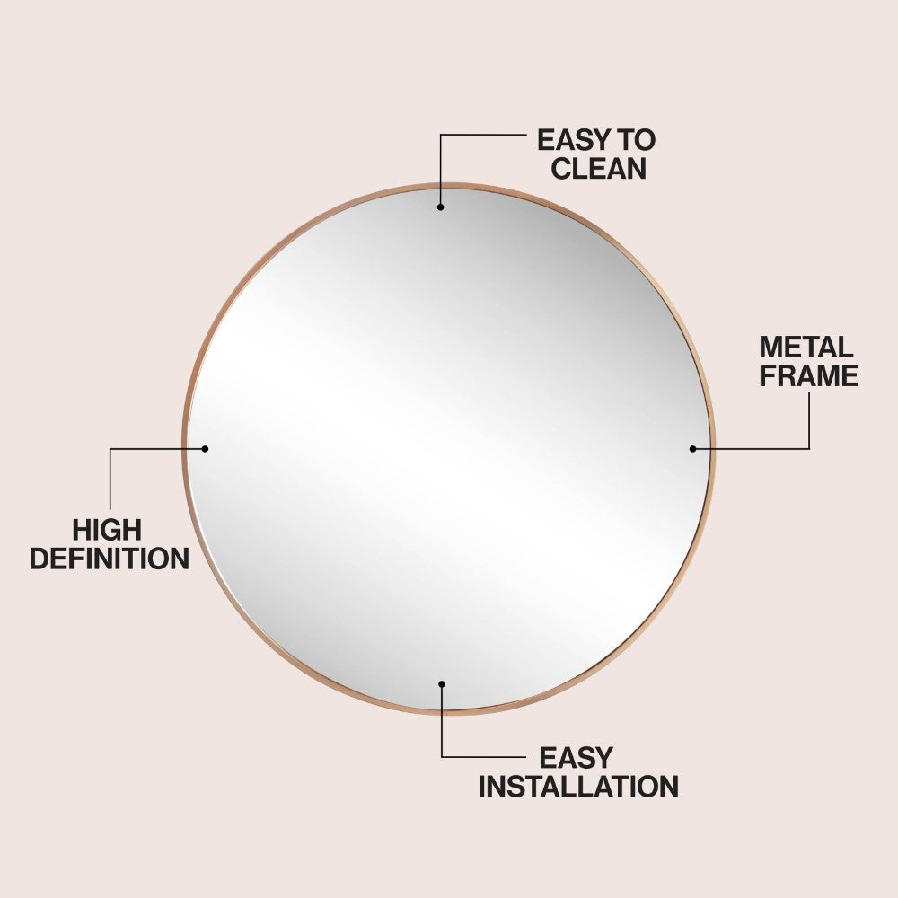Bloomridge Circle Aluminum Alloy Framed Wall Mounted Mirror