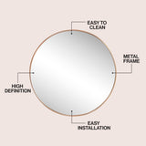 Bloomridge Circle Aluminum Alloy Framed Wall Mounted Mirror