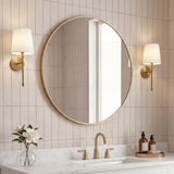 Bloomridge Circle Aluminum Alloy Framed Wall Mounted Mirror
