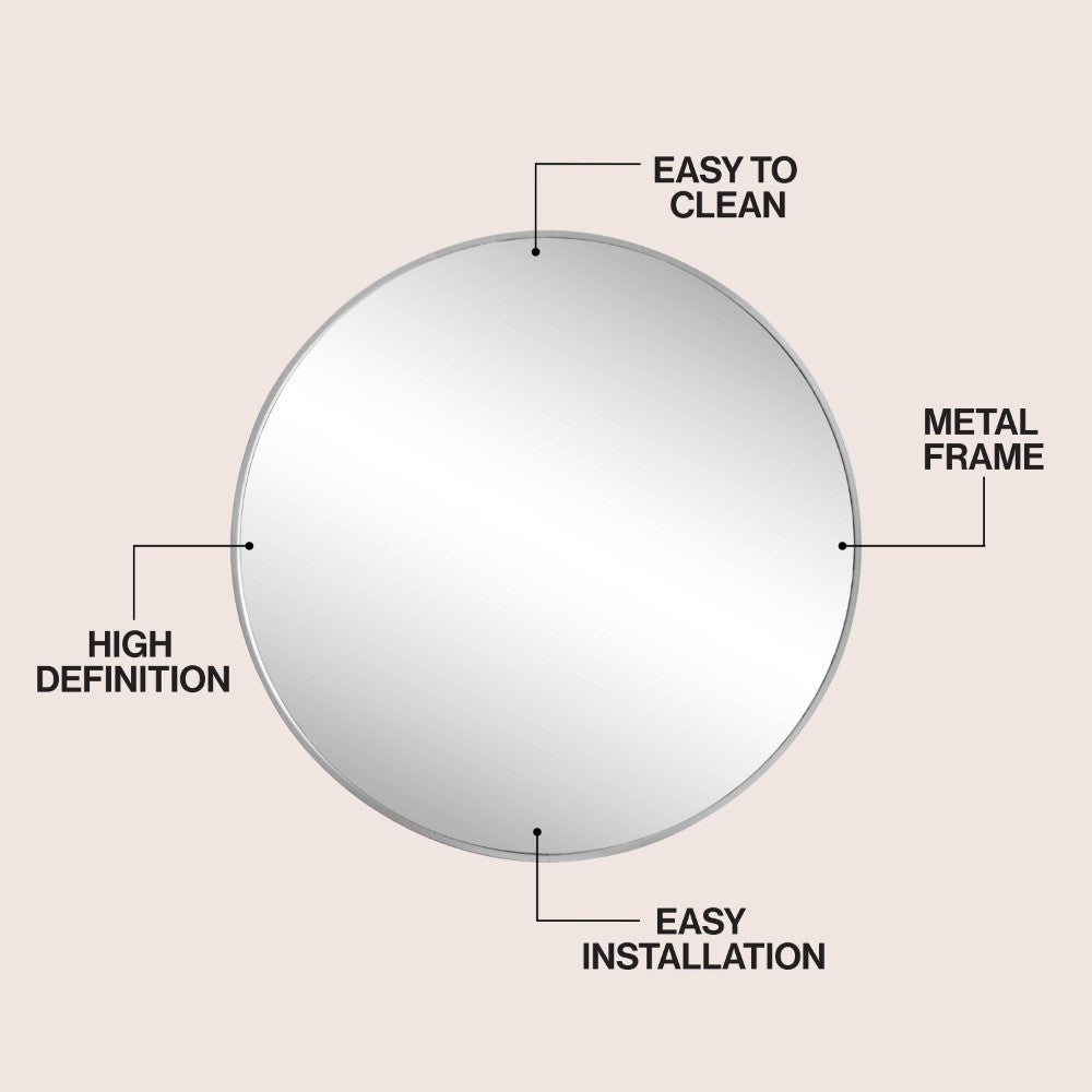 Bloomridge Circle Aluminum Alloy Framed Wall Mounted Mirror