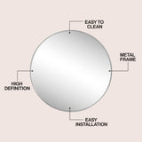 Bloomridge Circle Aluminum Alloy Framed Wall Mounted Mirror