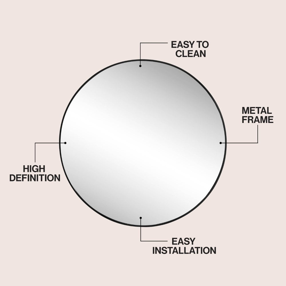 Bloomridge Circle Aluminum Alloy Framed Wall Mounted Mirror
