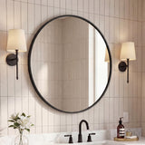 Bloomridge Circle Aluminum Alloy Framed Wall Mounted Mirror
