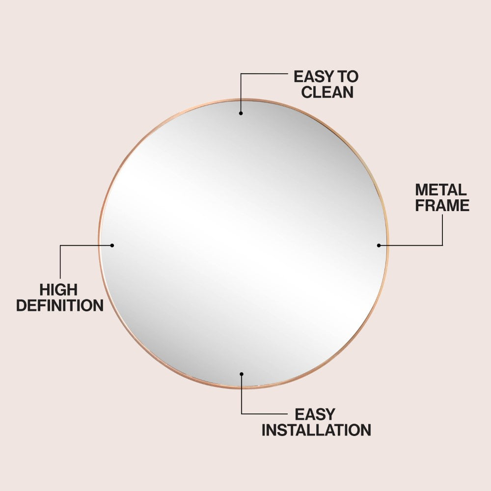 Bloomridge Circle Aluminum Alloy Framed Wall Mounted Mirror