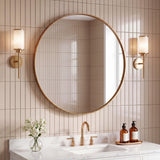 Bloomridge Circle Aluminum Alloy Framed Wall Mounted Mirror