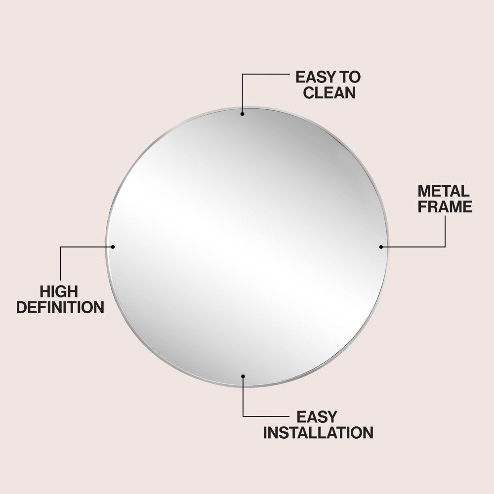 Bloomridge Circle Aluminum Alloy Framed Wall Mounted Mirror