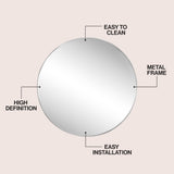Bloomridge Circle Aluminum Alloy Framed Wall Mounted Mirror